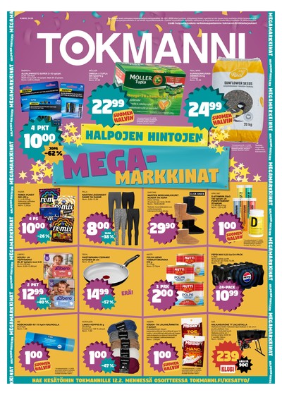Tokmanni tarjouslehti. Voimassa: 19/01/26 - 25/01/26