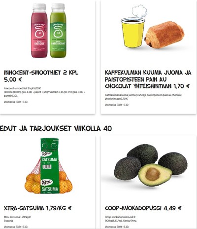 Alepa tarjouslehti. Voimassa: 30/09/26 - 06/10/26