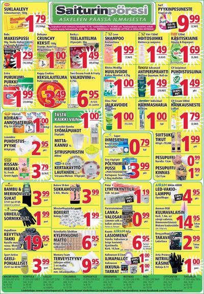 Saiturin Pörssi tarjouslehti. Voimassa: 22/10/26 - 28/10/26