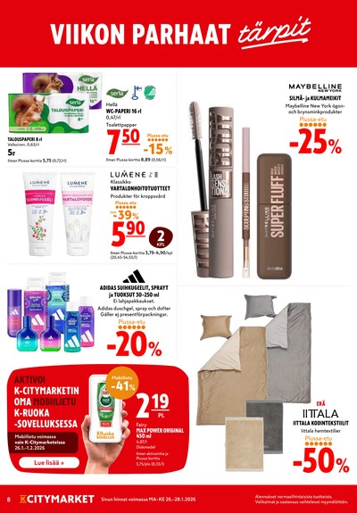 K-Citymarket tarjouslehti viikolta 5 sivu 8