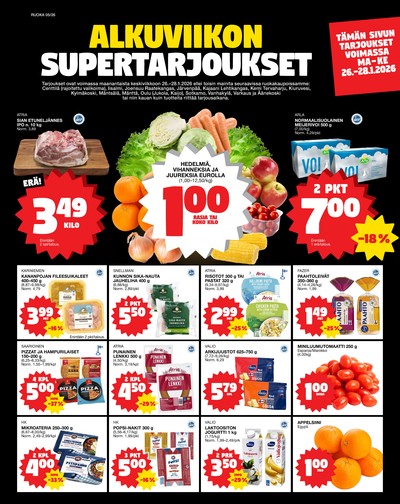 Tokmanni tarjouslehti. Voimassa: 26/01/26 - 28/01/26