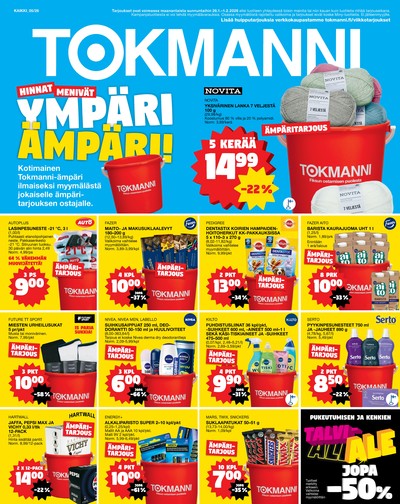 Tokmanni tarjouslehti. Voimassa: 26/01/26 - 01/02/26