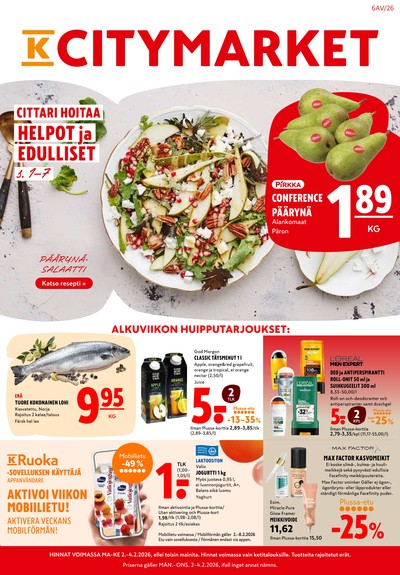 K-Citymarket tarjouslehti. Voimassa: 02/02/26 - 08/02/26