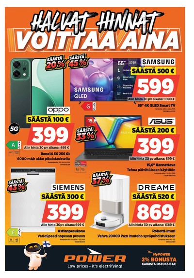 Power tarjouslehti. Voimassa: 02/02/26 - 08/02/26