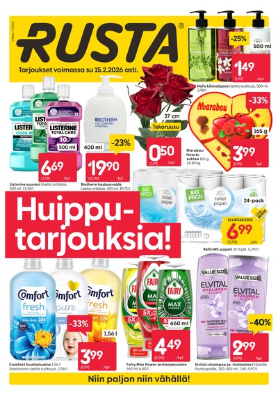 Rusta tarjouslehti. Voimassa: 09/02/26 - 15/02/26