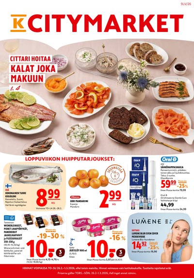K-Citymarket tarjouslehti. Voimassa: 26/02/26 - 01/03/26
